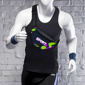 Сумка-бананка мужская/женская Sport 32×16 см с расширителем поясная сумка или сумка через плечо (02878)