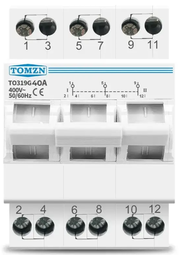 Перекидний вимикач  I 0 II 3р 40А TOMZN