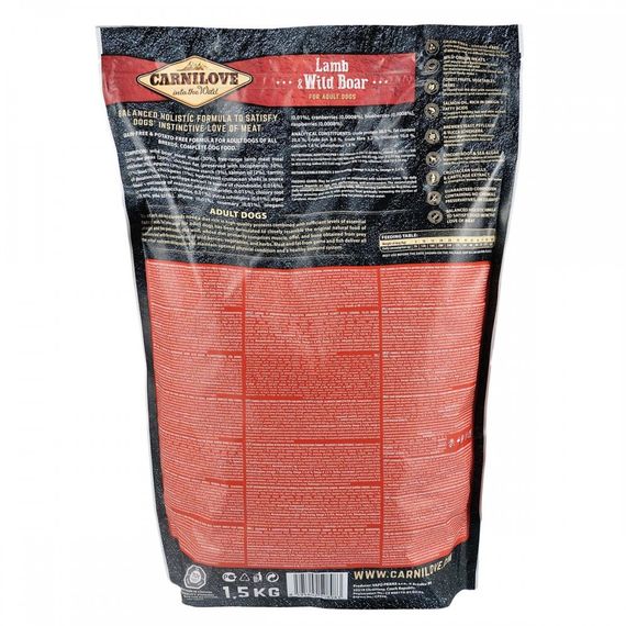 Корм сухий Carnilove Adult Lamb and Wild Boar для дорослих собак усіх порід з ягнятиною та диким кабаном 1,5 кг | Зображення 3