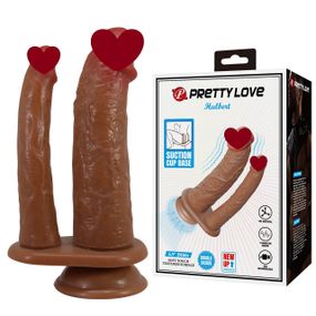 Вібратор подвійний реалістичник PRETTY LOVE Hulbert, TPE, на присоску, 20 х 4,2 х 2.5 см Sex Aura