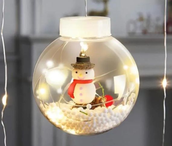 Новорічна гірлянда з іграшками в кулі 10 шт. на 3 х 1.5 м RJ-11 Мультиколір у пакованні 1 шт. | Зображення 1