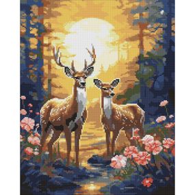 Алмазная мозаика "Грациозные олени" ©art_selena_ua AMO7997, 40х50 см