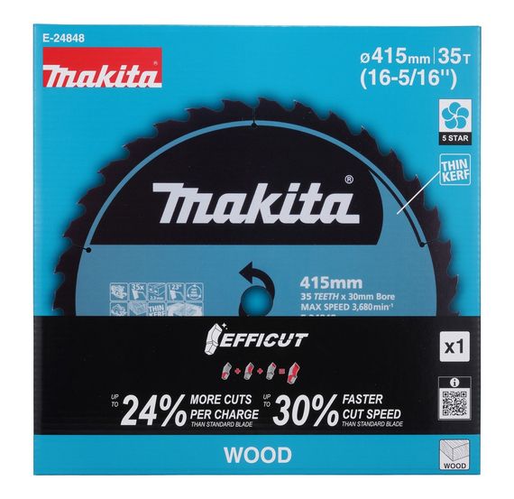 Диск пильный по дереву 415х30 мм 35T Makita Efficut E-24848 | Зображення 1