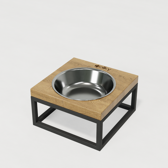Миска на підставці для котів і маленьких собак Hollky Base Solo S (1 × 0,45 л) Solo S-18187-GRNT