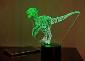 3D светильник ночник с пультом "Велоцираптор" 3DTOYSLAMP