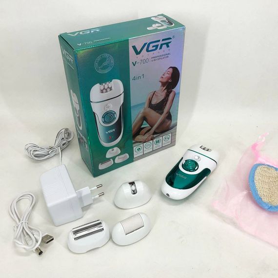 Эпилятор VGR V-700 Женский беспроводной с подсветкой для ног и зоны WE-787 бикини, пемза | Зображення 1