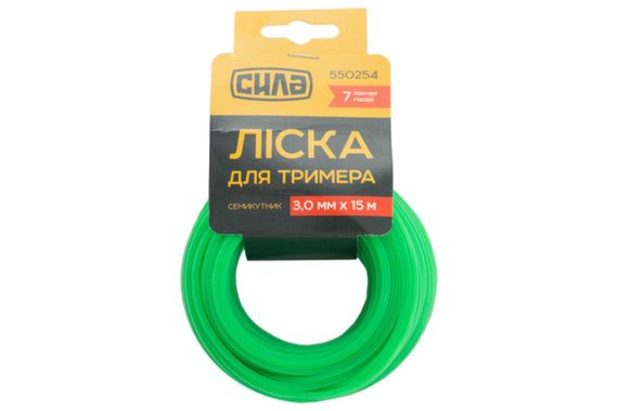 Леска для триммера 3,0мм гептагон (семиугольник) 15м СИЛА
