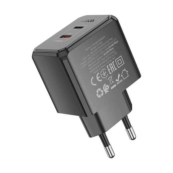 Набір СЗУ HOCO CS16A+кабель Туре-С/Lighting, 1xUSB-C+1xLighting, PD20W | Зображення 1