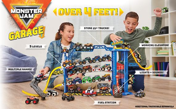 Spin Master Monster Jam Garage Playset and Storage. Гараж і трек для монстр-траків з ліфтом, світлом та звуками | Зображення 7
