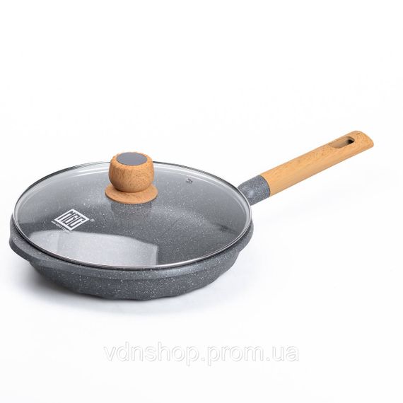 Алюминиевая сковорода 2,8 л с мраморным антипригарным покрытием Ø 28 см серая MGC HP-4-425G