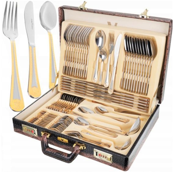 Набор столовых приборов Limited Edition Versace LV-1002 на 12 персон в подарочном кейсе 72 предмета Версаче