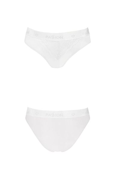 Трусики з широкою гумкою і мереживом Passion PS001 PANTIES S, white sexstyle | Зображення 1