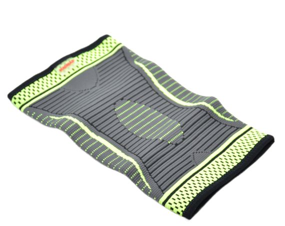 Компресійний наколінник Мадмакс MFA-284 3D Compressive knee support Dark grey/Neon green M | Зображення 1