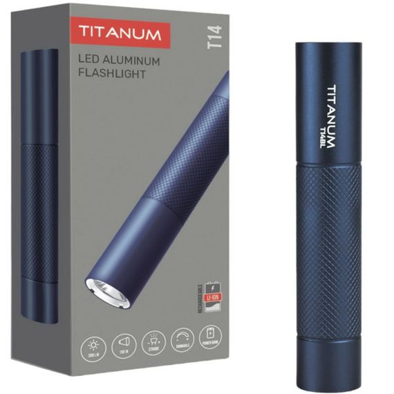 Світлодіодний ліхтарик TITANUM TLF-T14BL 300Lm 5000K Blue з функцією power bank | Зображення 1