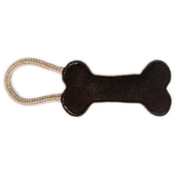 Іграшка для собак DoggyMan Leather Bone, 25 см | Зображення 1