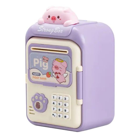 Сейф-скарбничка дитяча з купюроприймачем та кодовим замком Pig Фіолетовий HP12265V | Зображення 2