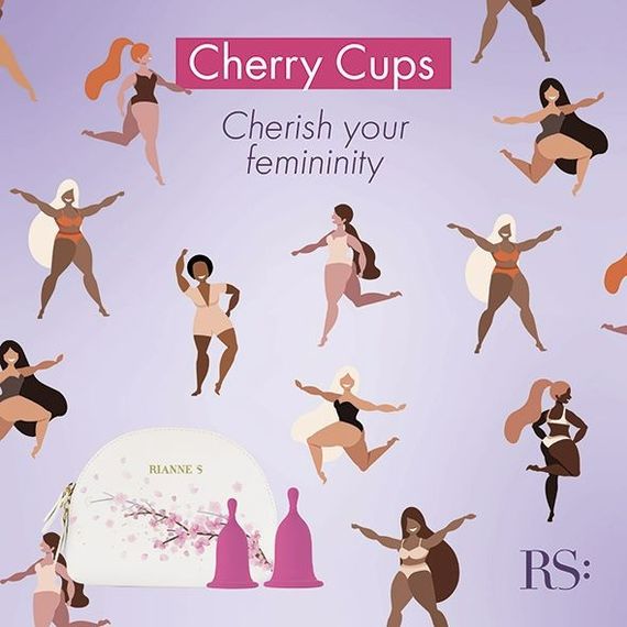 Менструальні чаші Rianne S Femcare Cherry Cup 2шт, в косметичці, рожев sexstyle | Зображення 4