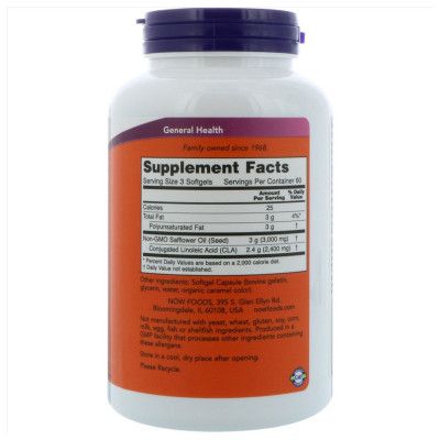 Витаминно-минеральный комплекс Now Foods Конъюгированная Линолевая Кислота (CLA) 800 мг, 90 желатин (NF1727) | Зображення 1
