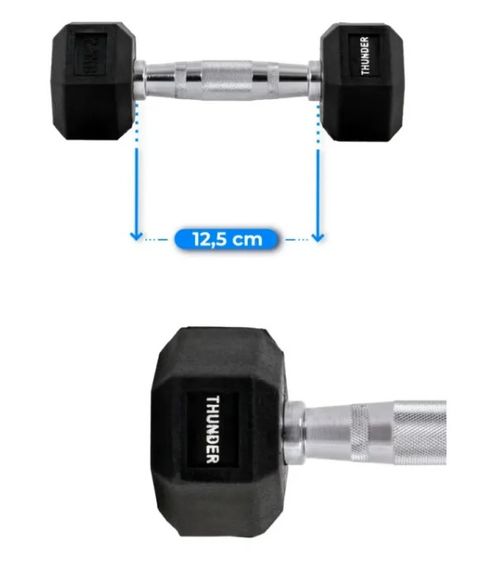 Гантель шестигранна Thunder 2,5 кг (HEXAGONAL-DUMBBELLS-2,5KG) | Зображення 3