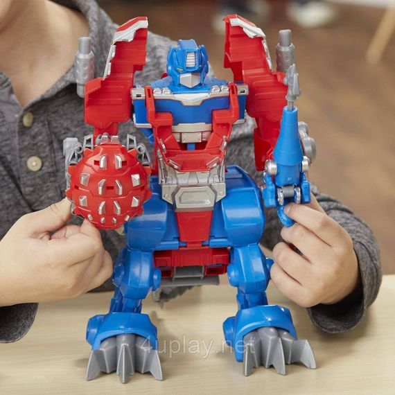 Трансформер Оптимус Прайм динозавры Оригинал Transformers Rescue Bots Knight Watch Optimus Prime | Зображення 3