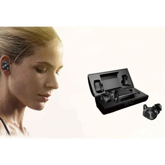 Наушники Bluetooth NIA NB710 с кейсом черные беспроводные | Зображення 1