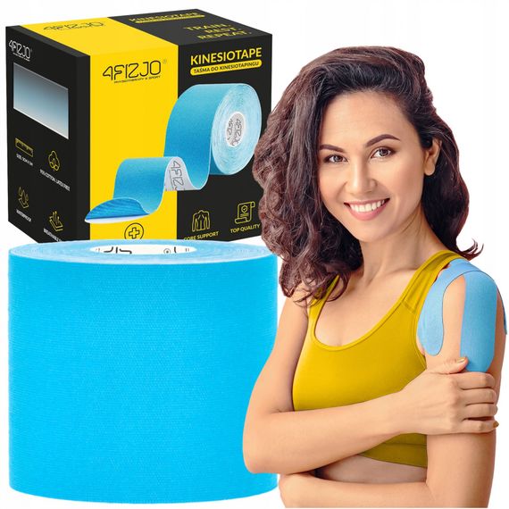 Стрічка кінезіологічна (кінезіо тейп) 4FIZJO 7.5 см x 5 м 4FJ0548 Sky Blue (P-5907739318909)