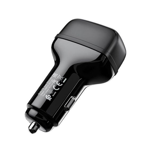 Автомобільний зарядний пристрій HOCO Z36 Leader dual port car charger Black | Зображення 1