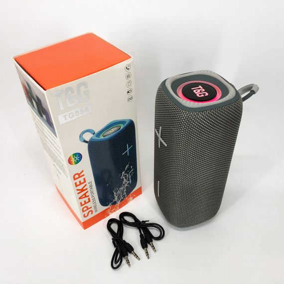 Портативна колонка Bluetooth TG654 8W з підсвічуванням, Бездротова колонка портативна потужна. Колір: сірий | Зображення 7