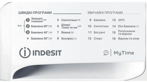 Пральна машина автоматична Indesit OMTWSA 61052 W UA | Зображення 6