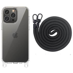 Чехол TPU Transparent with Straps для Apple iPhone 12 Pro Max (6.7") Black