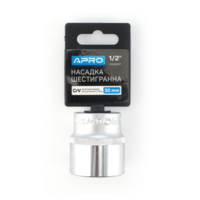 Насадка шестигранна 1/2" 30 мм CrV APRO