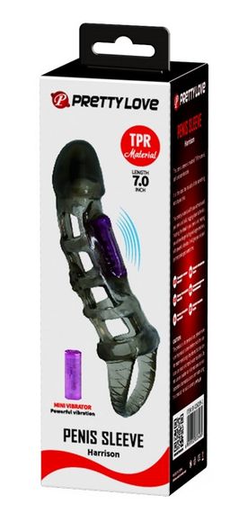 Насадка-презерватив с вибрацией PRETTY LOVE - Harrison Penis sleeve, BI-026209-1 sexstyle | Зображення 9