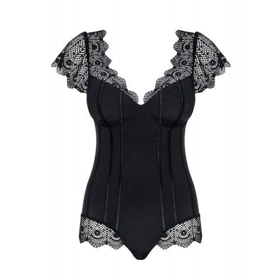 Боди Obsessive Moketta teddy S/M чорний sexstyle | Зображення 3
