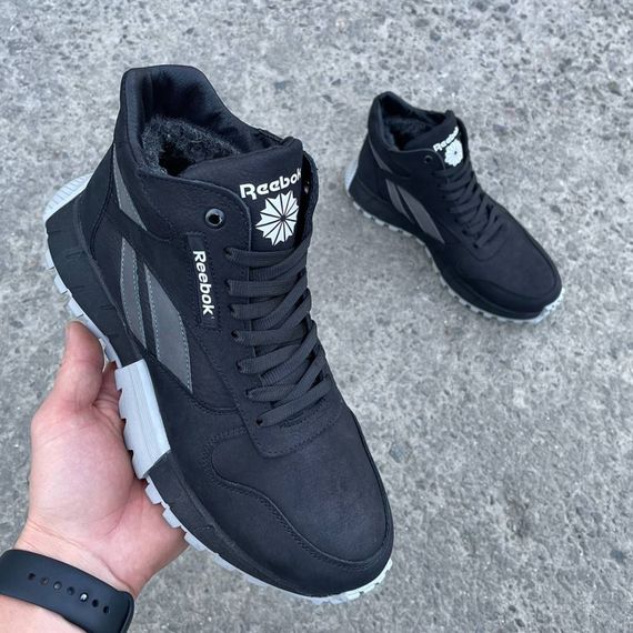 шкіряні зимові ботинки Reebok колір чорний / сірий | Зображення 1