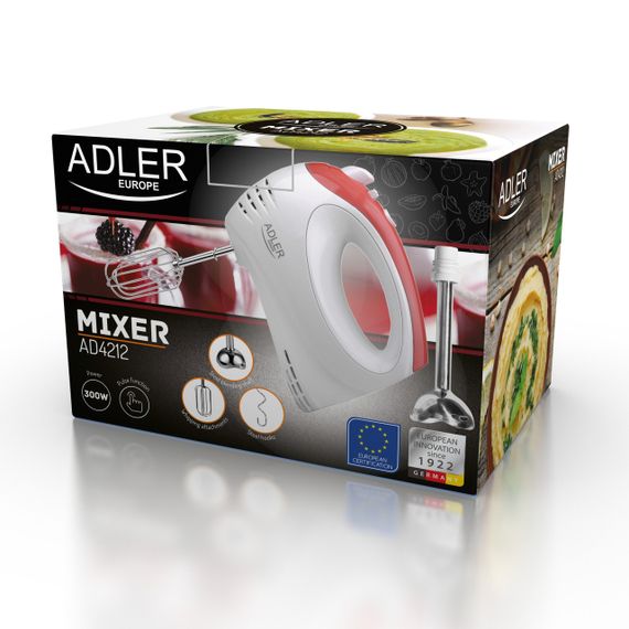 Міксер ручний Adler AD 4212, кухонний міксер 550 Вт, 5 швидкостей, Turbo, насадка блендера | Зображення 9