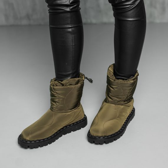 Ботинки дутики женские Fashion Molly 3878 40 размер 255 см Оливковый | Зображення 7