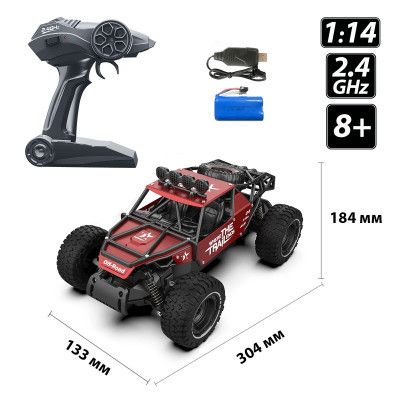 Радиоуправляемая игрушка Sulong Toys OFF-ROAD CRAWLER – RACE (матовый красный, металл. корпус, аккум.6V, 1:14) (SL-309RHMR) | Зображення 3