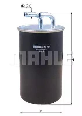 Фільтр паливний MAHLE/KNECHT Mitsubishi, MAHLE/KNECHT (KL737) | Зображення 2