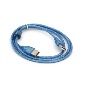 Кабель USB 2.0 RITAR AM / AM, 1.5m, 1 феррит, прозрачный синий