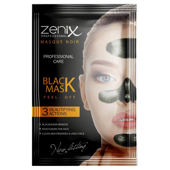 Черная очищающая маска-пленка Zenix для лица с углем 15 г
