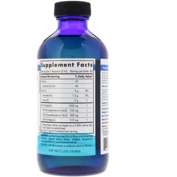 Омега 3 Nordic Naturals Omega-3, 8 fl oz 237 ml Lemon NOR-02763 | Зображення 1