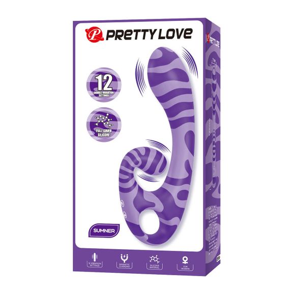 Вібратор-кролик Pretty Love Sumner Sexual Fantasy, фіолетовий, 19 см × 3,7 см Sex Aura