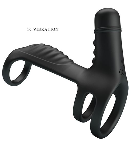 Насадка з вібрацією Pretty Love - VIBRATING PENIS SLING, 10 vibration functions, BI-210276 Sex Aura | Зображення 6
