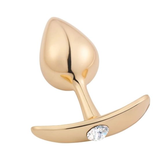 Анальная пробка Roomfun с камешком, золотистая, L Sex Aura