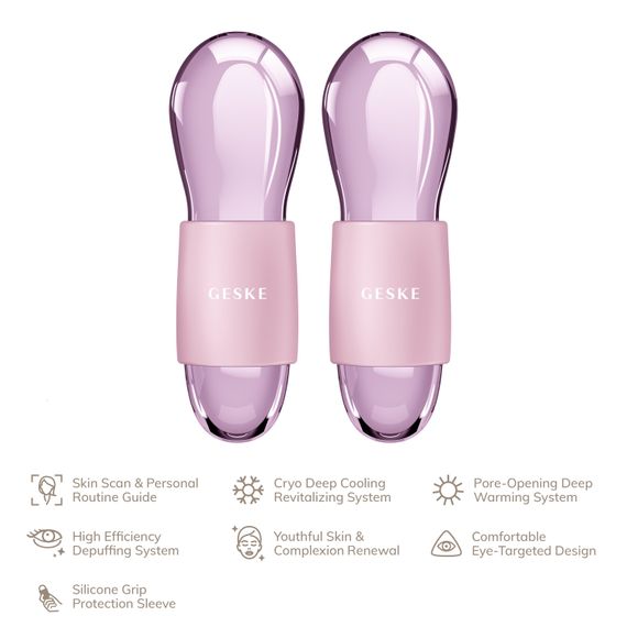 Подвійний масажер для очей GESKE Cool&Warm Duo Eye Massager 7в1 pink | Зображення 1