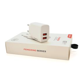 СЗУ AC100-240V iKAKU KSC-179 FENGXING, 2xUSB, 2.4A, White, Box