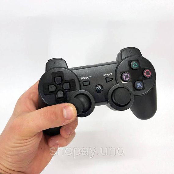 Бездротовий ігровий геймпад Doubleshock PS3/PC акумуляторний джойстик з функцією вібрації. Колір: чорний | Зображення 1