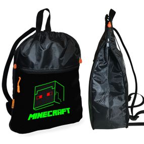 Рюкзак-мішок для взуття, спортивної форми Майнкрафт «Minecraft» дитяча сумка для змінки з розширювачем (01277)