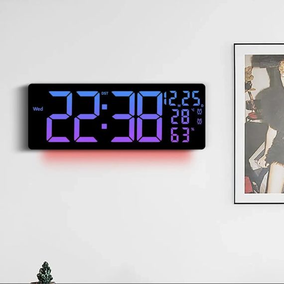 Настінний годинник 6669R/ Електронний LED-годинник/RGB годинник з пультом | Зображення 7