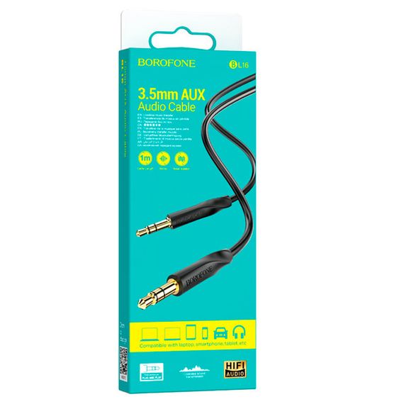 Кабель Borofone BL16 DC3.5 тато-тато 1.0м, круглий, Black, Box | Зображення 3